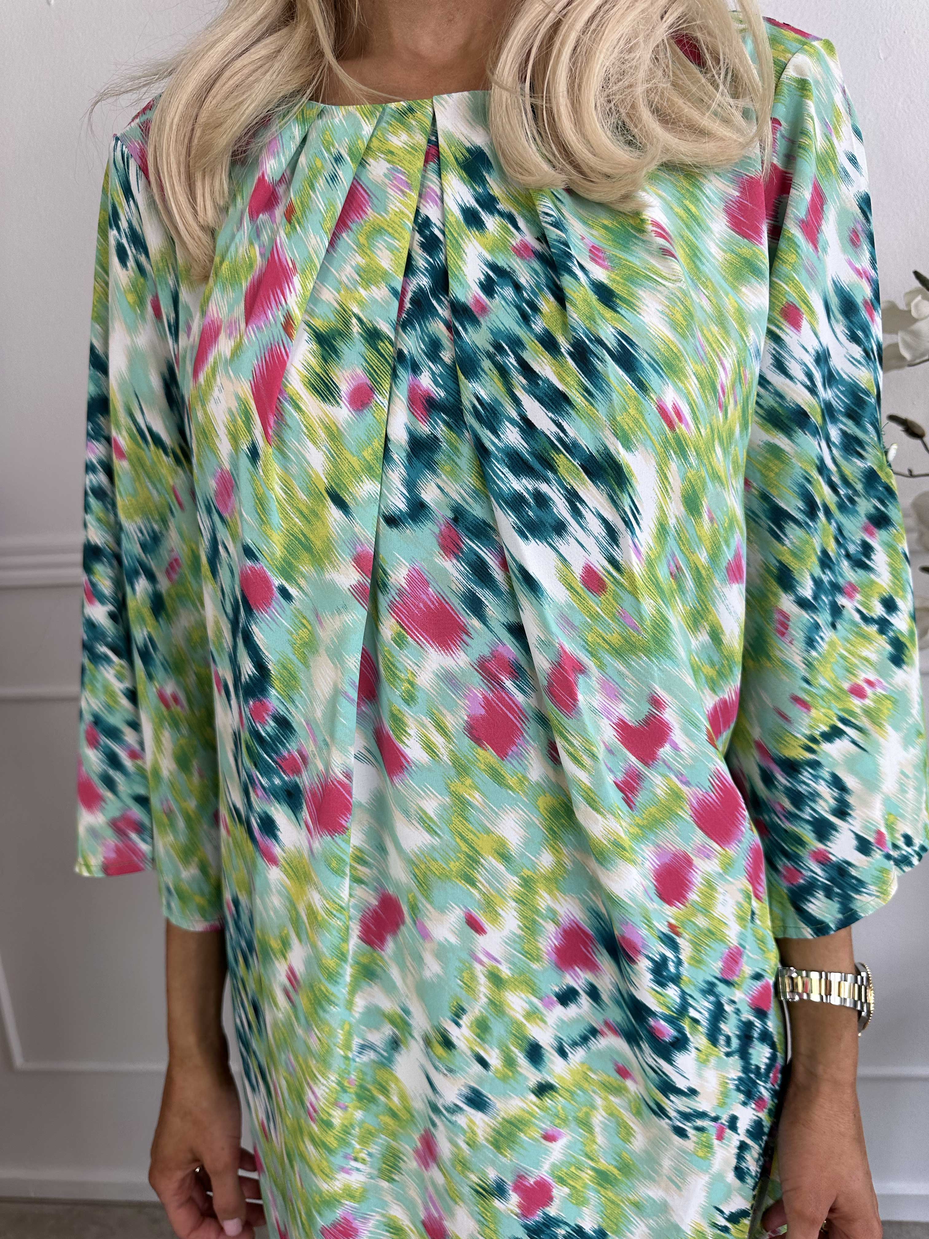 Gigi - Flerfarvet mønstret tunikakjole